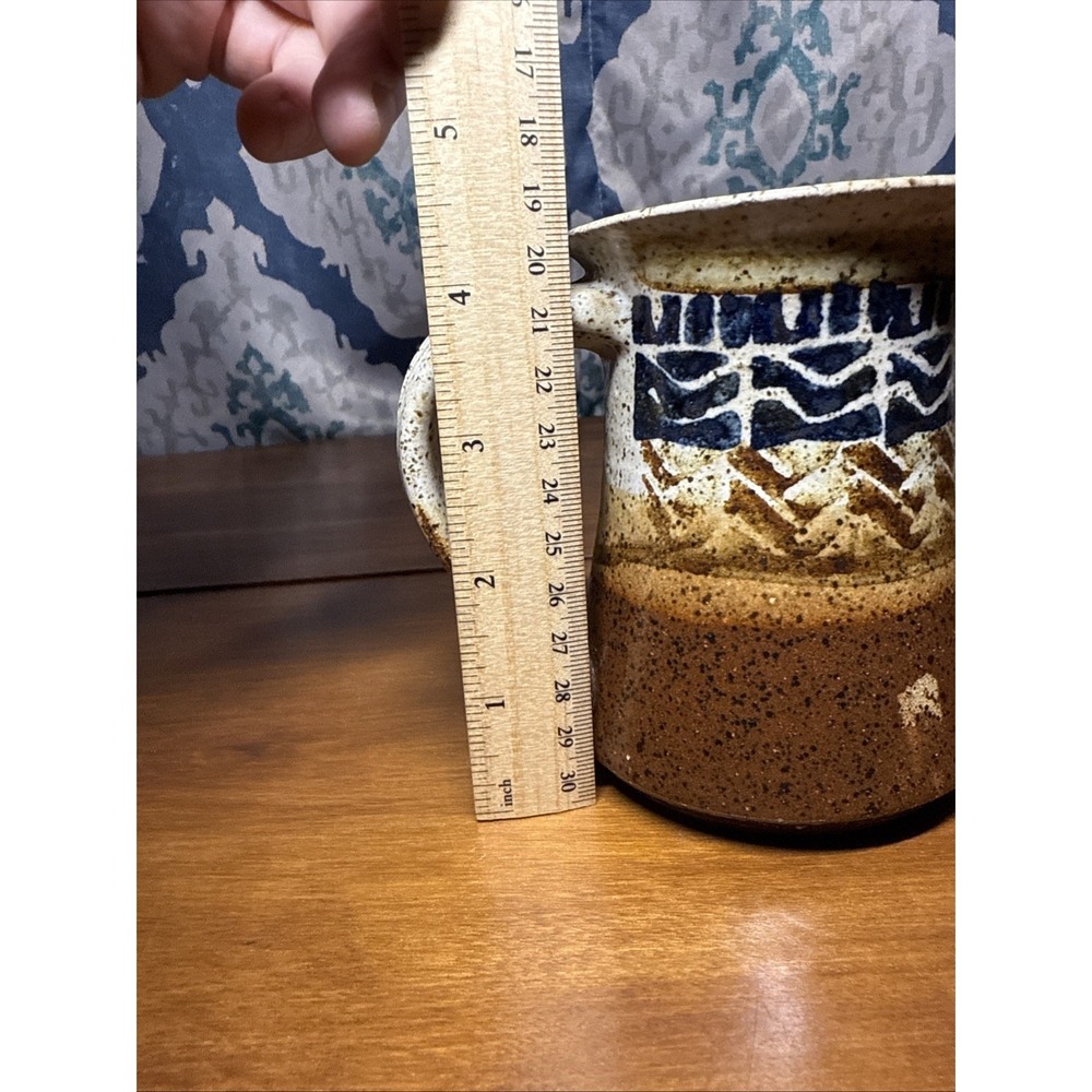 Vintage‎ Pottery Mug Handmade Blue, Bown Cream Colors. - Picture 10 of 11